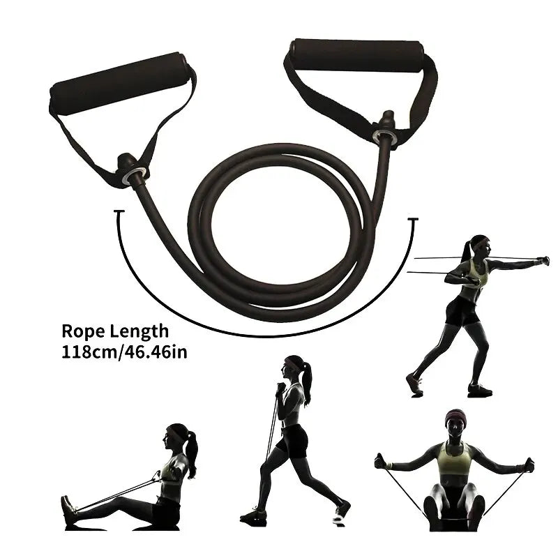 Bandas de Resistencia con Asas – Set de Entrenamiento de Fuerza para Gimnasio en Casa para Hombres y Mujeres