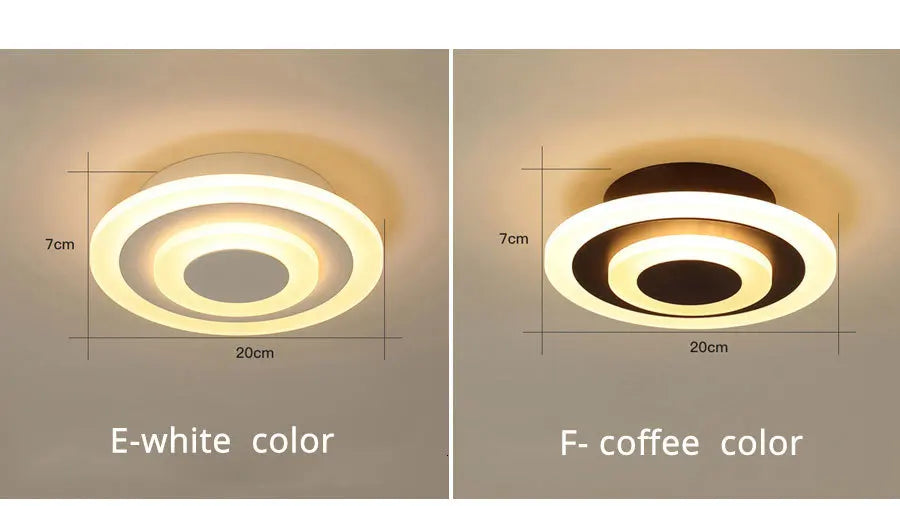 Luz de techo LED moderna para lámparas de pasillo, baño, sala de estar, balcón, iluminación cuadrada redonda, accesorios decorativos para el hogar, envío directo