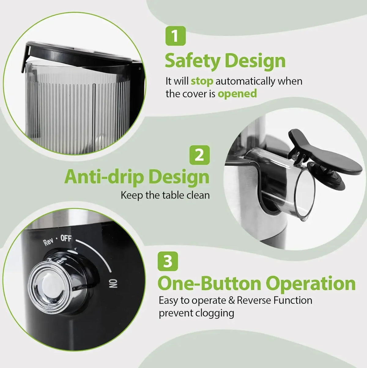 Extractor de Jugos Masticador con Boca de Alimentación Ancha de 126 mm para Frutas, Precio de Fábrica