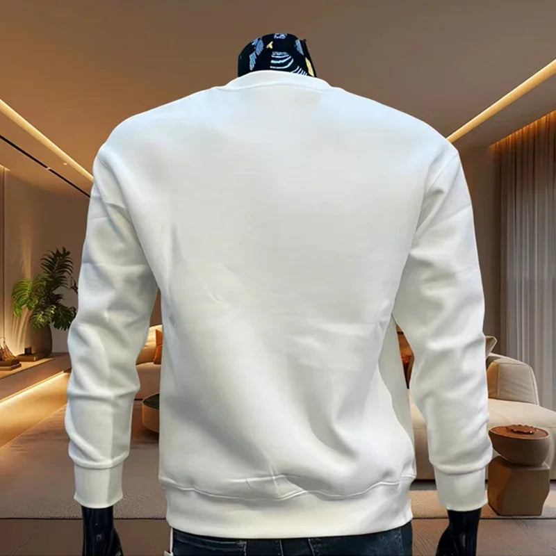 Sudaderas con estampado italiano para hombre, Tops informales con cuello redondo, deportes al aire libre, trotar, ropa para hombre, jersey de otoño e invierno, ropa deportiva 2025