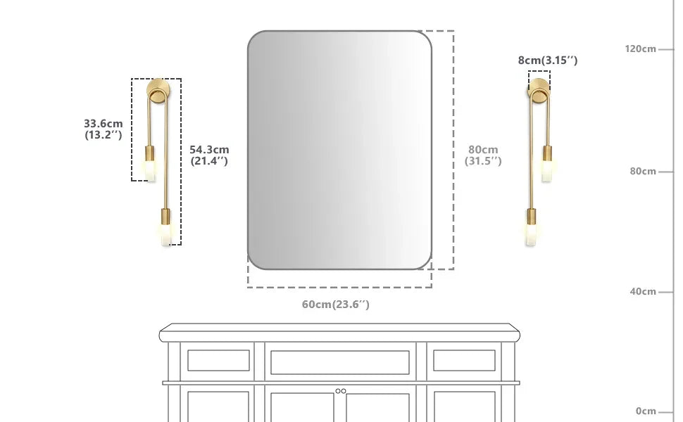 Lámpara de Pared LED Moderna Dorada, Estilo Nórdico, Larga y Rectangular, para Sala de Estar, Dormitorio, Baño, Pasillo, Decoración Interior