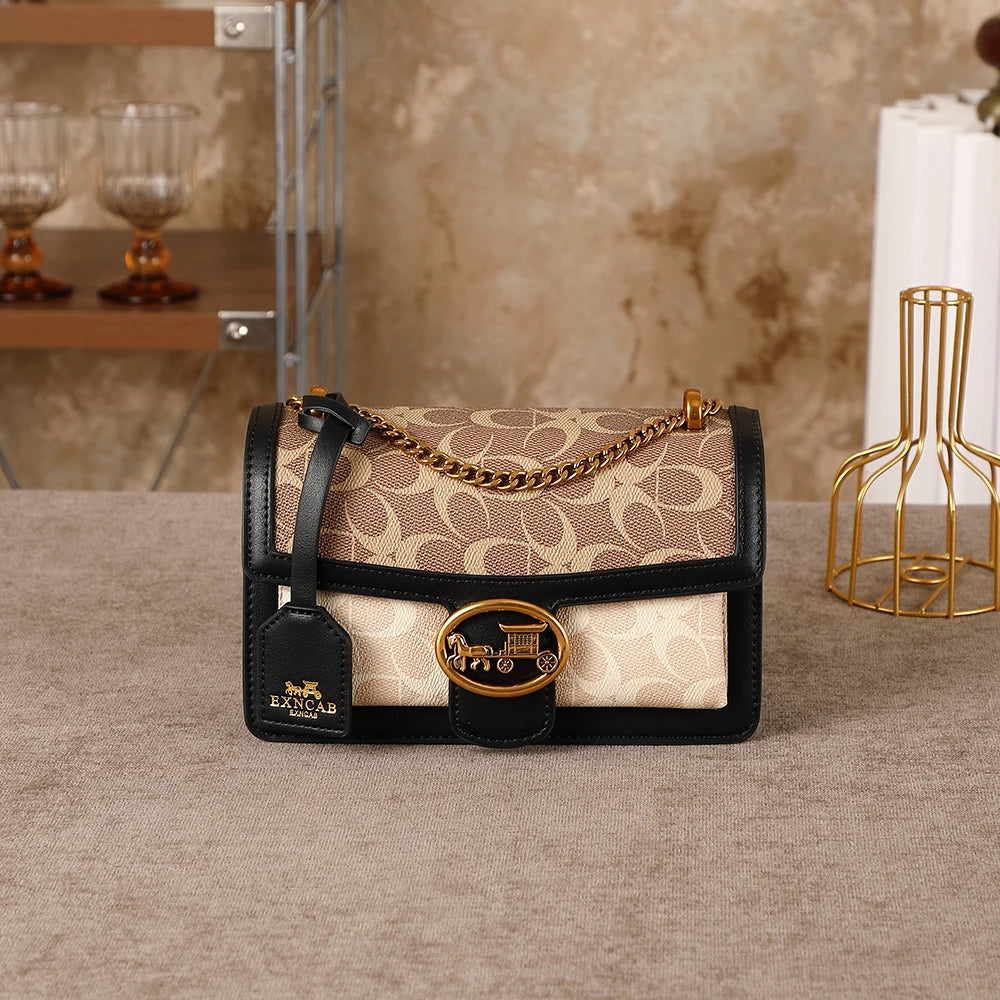 Bolso de lujo ligero para mujer 2026, nuevo bolso de hombro/axilar de alta gama con contraste de color, bandolera de diseñador a la moda, pequeño y cuadrado.
