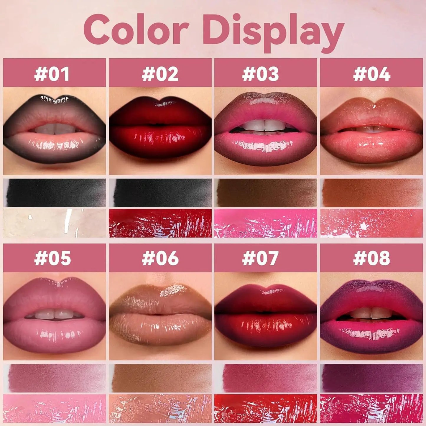 Brillo Labial 2 en 1 de Doble Punta, Delineador y Lápiz Labial, Impermeable, de Larga Duración, Voluminizador, Mate, Hidratante, Brillante, con Tinte Natural