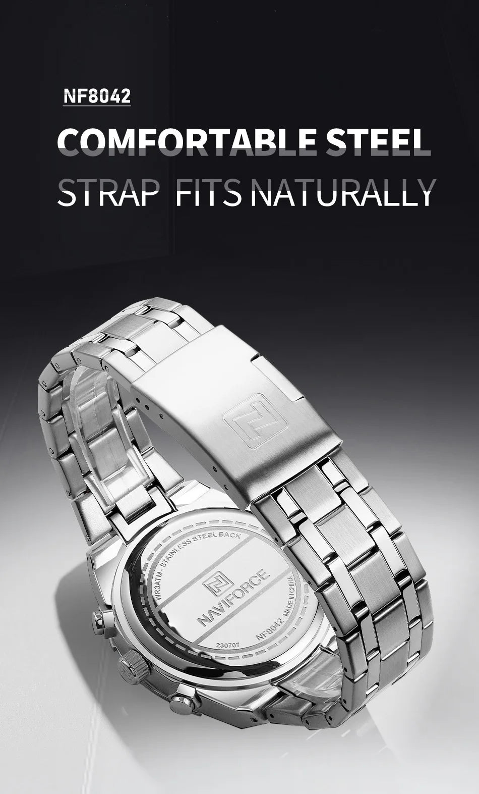 NAVIFORCE relojes originales para hombre, cronógrafo deportivo de cuarzo a la moda, reloj de pulsera para hombre Simple salvaje resistente al agua con pantalla