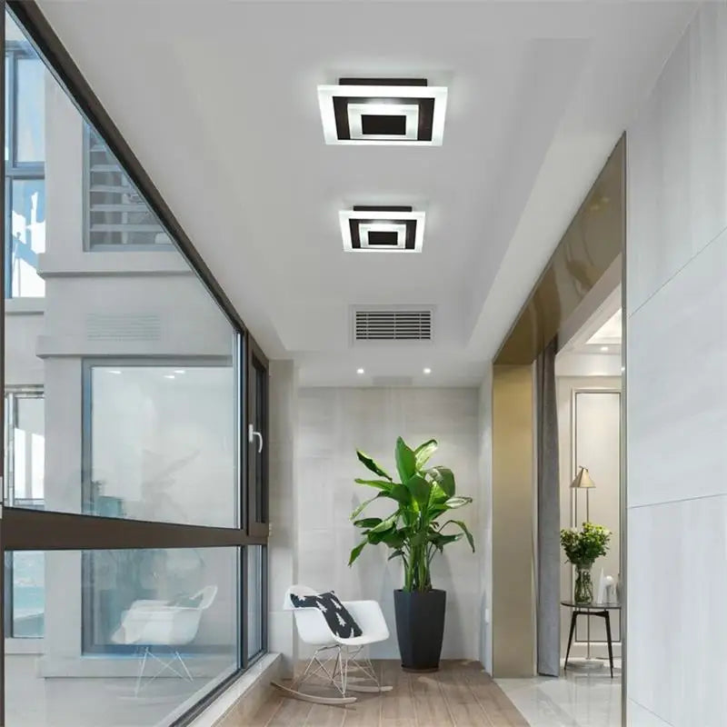 Luz de techo LED moderna para lámparas de pasillo, baño, sala de estar, balcón, iluminación cuadrada redonda, accesorios decorativos para el hogar, envío directo