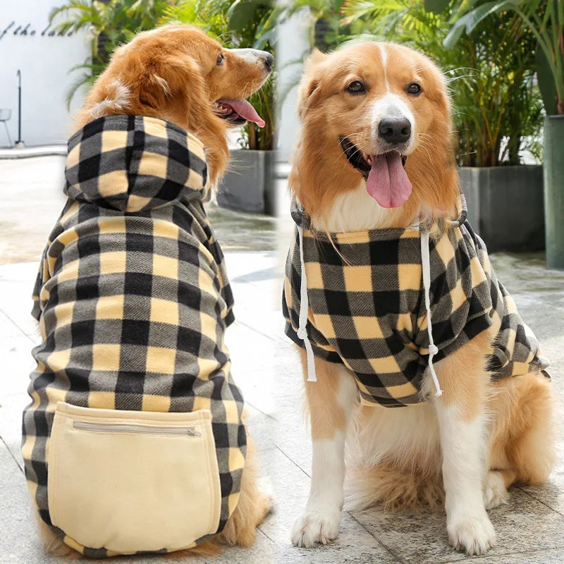 Abrigo de invierno para perros, chaqueta para mascotas, chaleco Reversible a cuadros, ropa para perros en clima frío, ropa para mascotas para perros pequeños, medianos y grandes