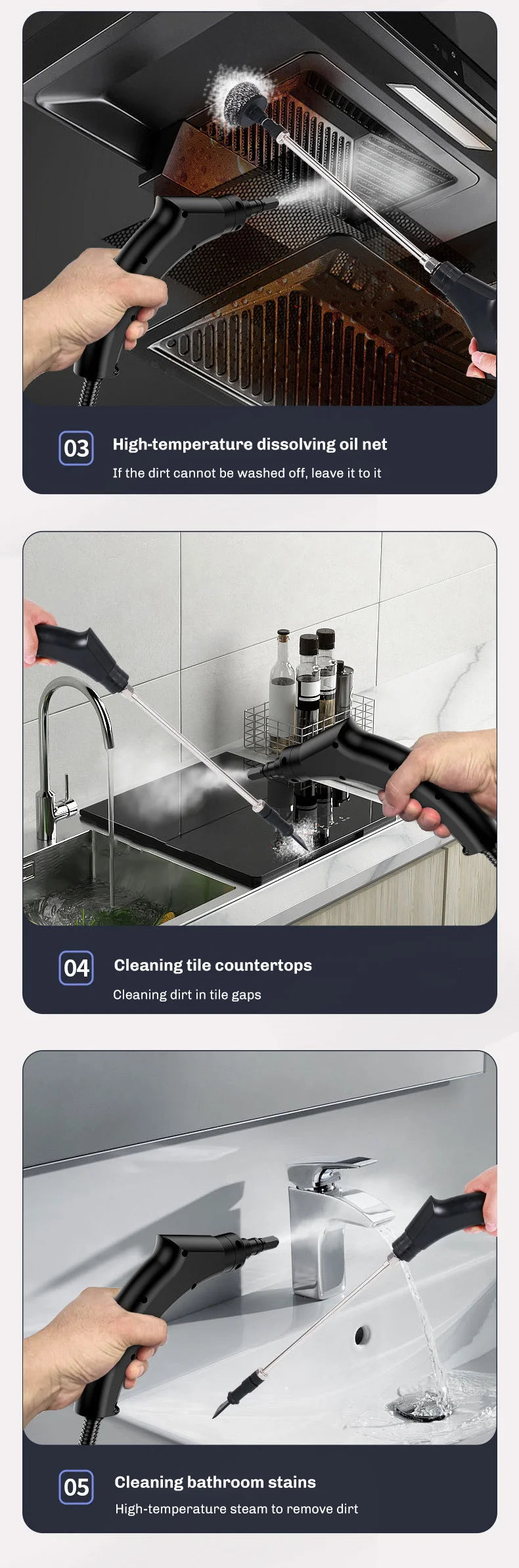 Limpiador a vapor de mano, máquina de limpieza de aire acondicionado de alta calidad, capó de cocina, electrodoméstico, herramientas limpiadoras de vidrio para coche, más limpieza
