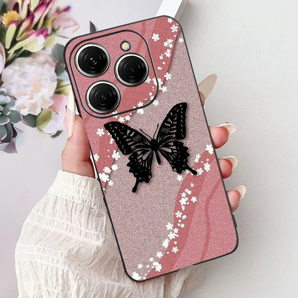 Para Tecno Spark 20c 20 Pro Plus Spark20 Pro Funda de teléfono Funda trasera de goma suave Mujer moda patrón de dibujos animados Funda de parachoques