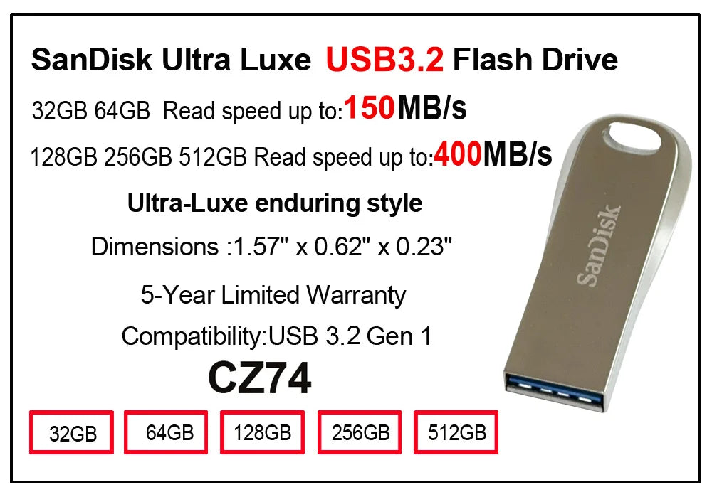 Unidad flash USB SanDisk USB 3,0, 512GB, 256GB, 128GB, 64GB, 32GB, Super Mini Pen Drive, memoria USB de alta velocidad usb3.1, disco U