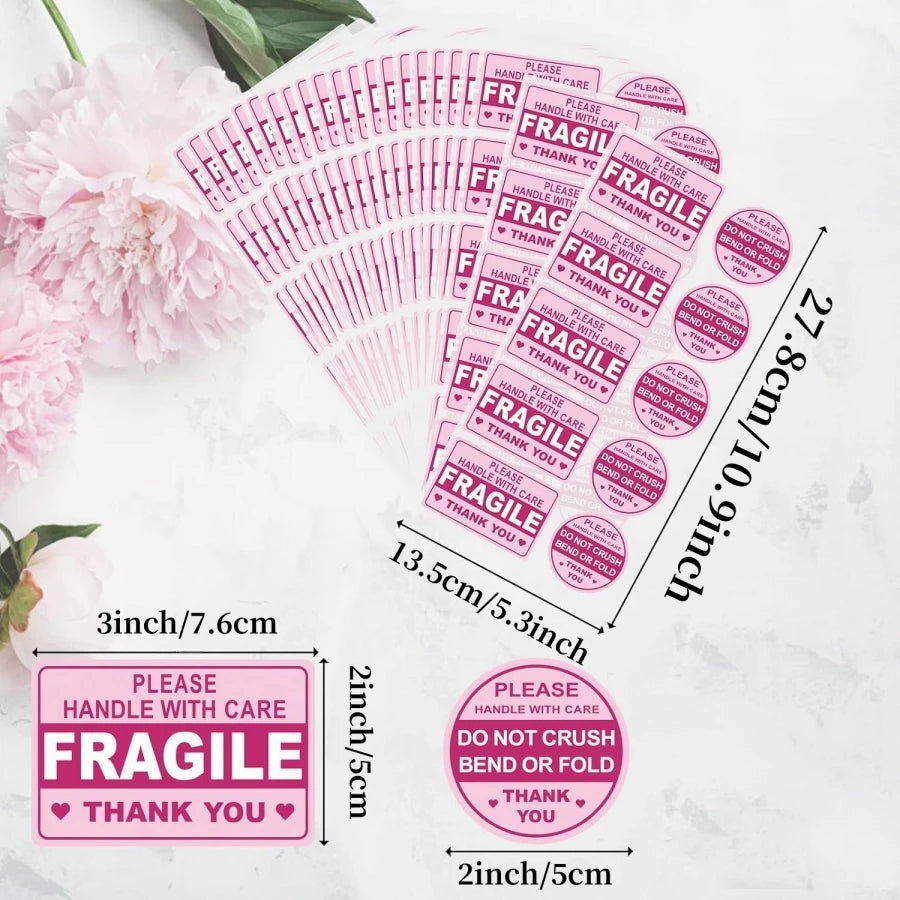 100 pegatinas frágiles para el envíoPegatinas no dobladas o plegadasPegatinas no dobladas o plegadasNo se caen de offLabels para correo de envío