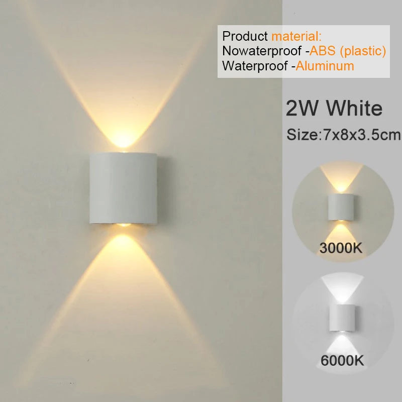 Apliques de pared LED, lámpara moderna para interiores y exteriores, luces blancas de montaje en pared arriba y abajo para decoración de sala de estar, pasillo y dormitorio