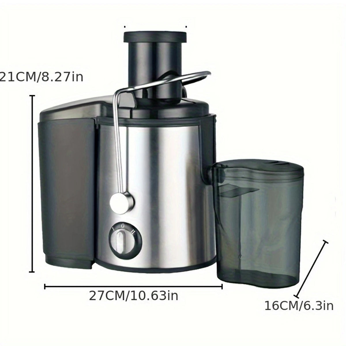 Exprimidor de Doble Uso Doméstico y Comercial con Motor Potente, Producción de Jugo de Alta Velocidad Sin Residuos, Máquina de Gran Capacidad, Material Resistente a Altas Temperaturas, Exprimidor de Frutas y Verduras Fresc