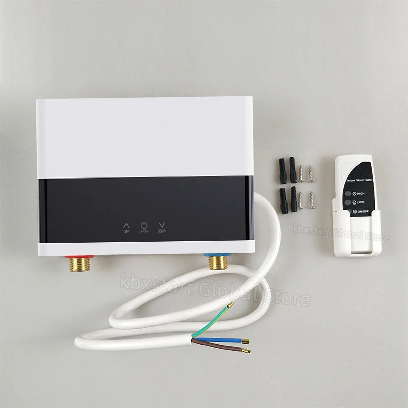 110V/220V Instant Water Heater Bathroom Kitchen Wall Mounted Electric Water Heater Hot Water Shower LCD Temperature Display