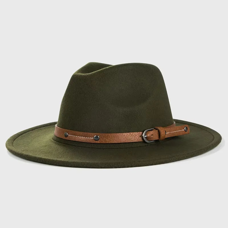 Sombrero Fedora de lana nueva para mujeres y hombres, moda de invierno y otoño, sombreros de Jazz para Iglesia, sombrero de fieltro de ala plana vikingo británico, sombreros de fieltro informales para exteriores