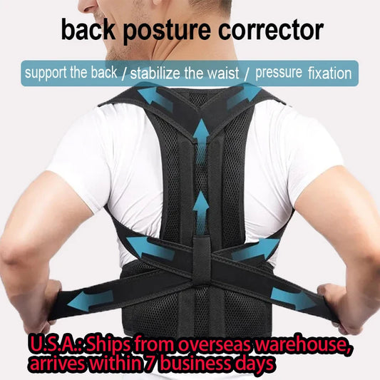 Corrector de postura de espalda, cinturón de soporte de hombro, alivio del dolor de espalda superior e inferior, mejora la columna vertebral, chaleco de postura de clavícula