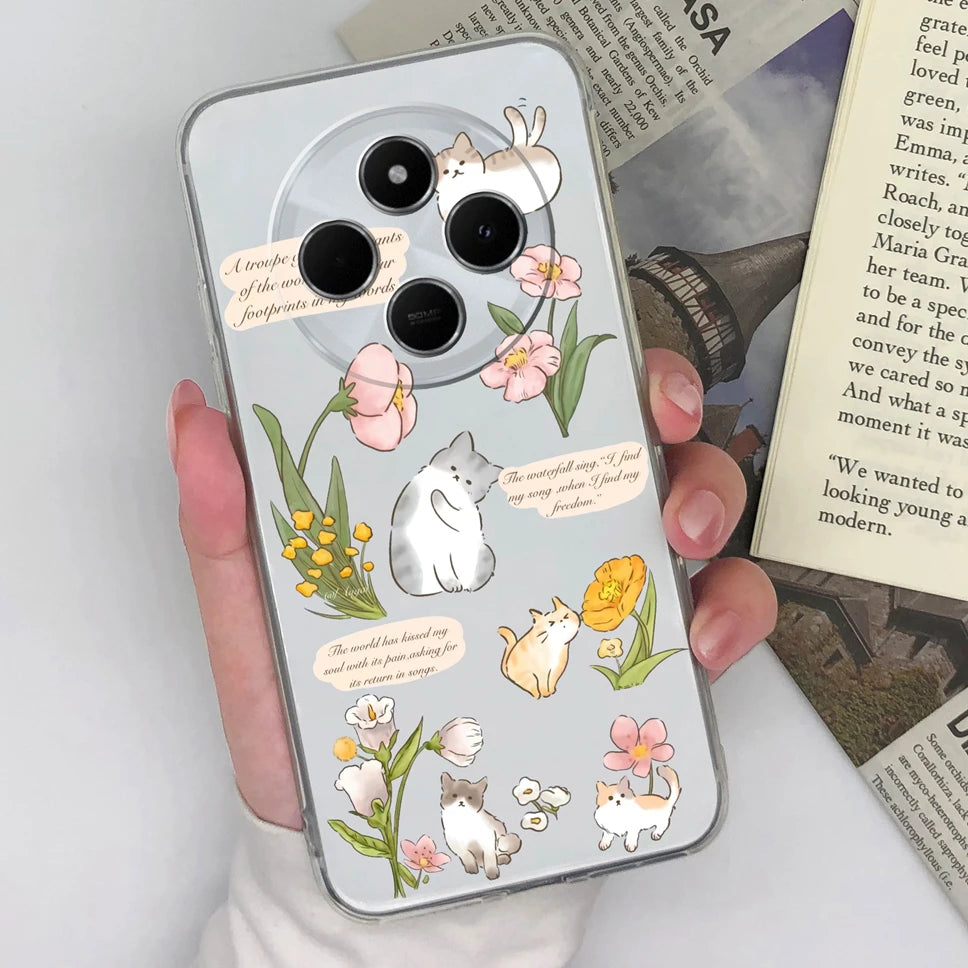 Funda de teléfono para Redmi 14C 4G, cubierta trasera creativa, transparente, suave, delgada, de silicona TPU, a prueba de golpes, protectora para Redmi14C