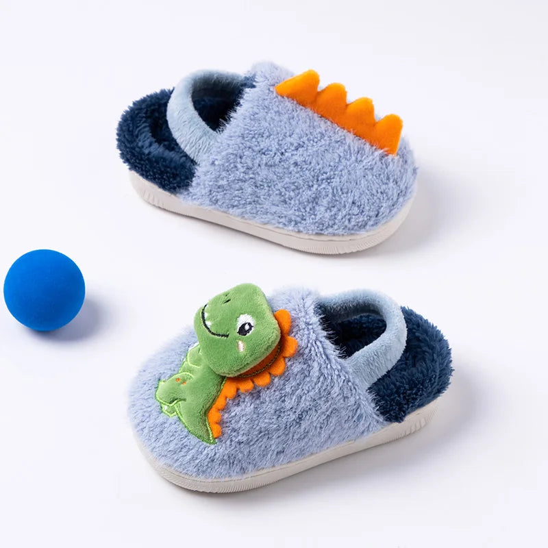 MELITTDEER Zapatillas de dibujos animados para niños, zapatillas de otoño, suaves y cálidas, zapatos de interior para niños, recién llegado 2025, dinosaurio de dibujos animados