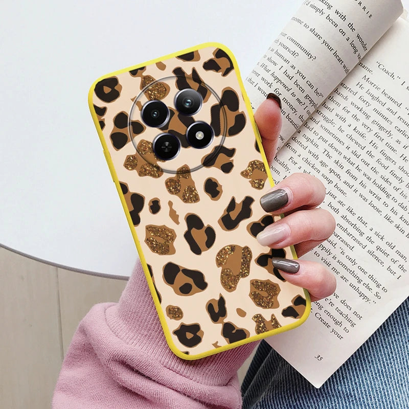 Funda para Realme 12 4G 12 + 13 + Plus 13 Pro + Plus 5G bonita funda trasera con forma de corazón y flor de silicona suave mate Fundas protectoras de dibujos animados