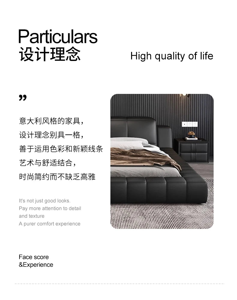 Tatami italiano de cuero Artificial de 180x200cm, cabecero alto, muebles de cama doble de lujo, juegos de cama con marco queen, muebles completos