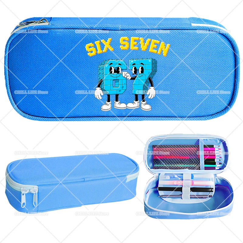 Estuches para lápices Ruba A Brainrot, dibujos animados 67 Six Seven, bolsas para bolígrafos de gran capacidad, bolsa para lápices para niños y niñas, suministros de papelería escolar, regalo