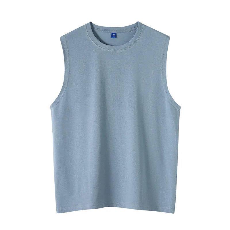 MRMT 2026 Camiseta sin Mangas de Color Sólido para Hombre, Camiseta Casual de Algodón Puro con Cuello Redondo, Chaleco sin Mangas para Hombre
