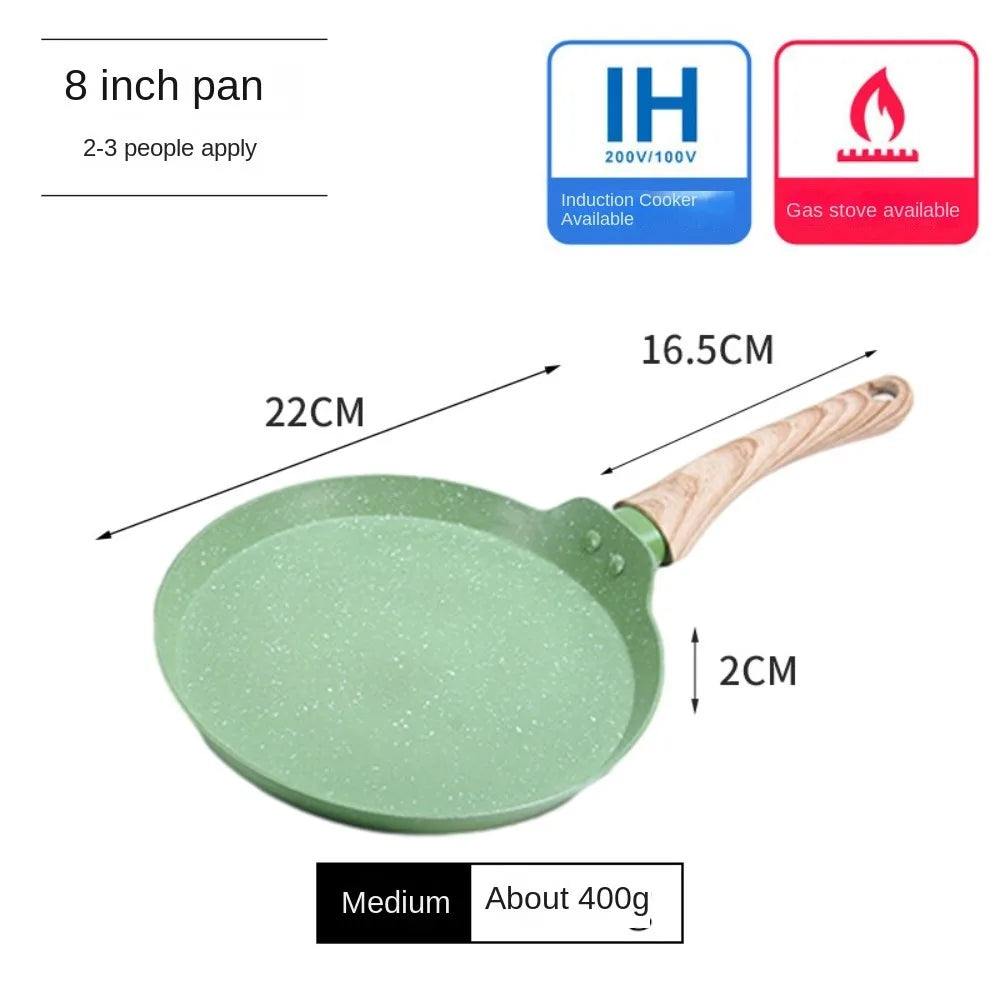 Olla para panqueques japonesa duradera de 6/8/10 pulgadas, sartén antiadherente fácil de limpiar, cocina para desayuno, Cocina de Inducción de Gas