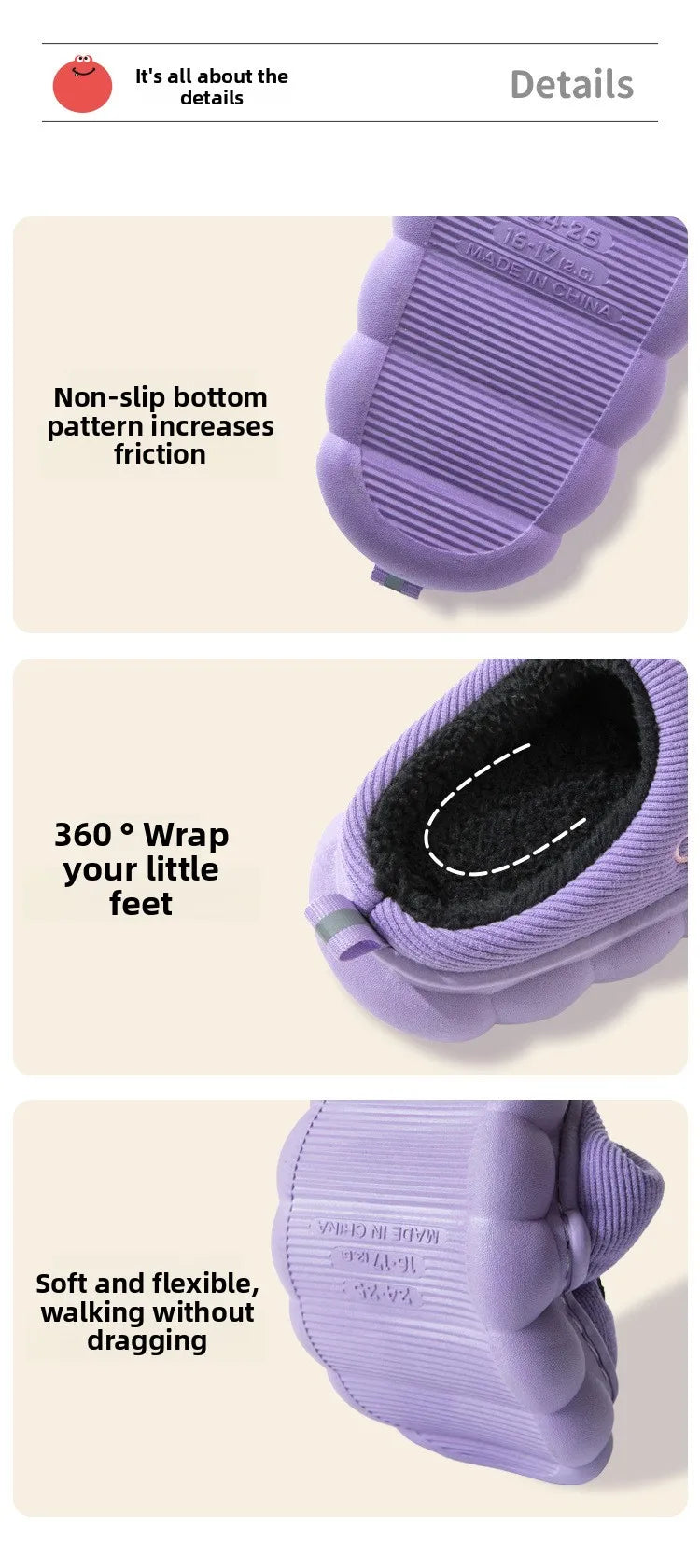 Otoño Invierno niños zapatillas de algodón niños pequeños interior antideslizante cálido Zapatilla de casa niños niñas bebé lindo zapatos de felpa de dibujos animados
