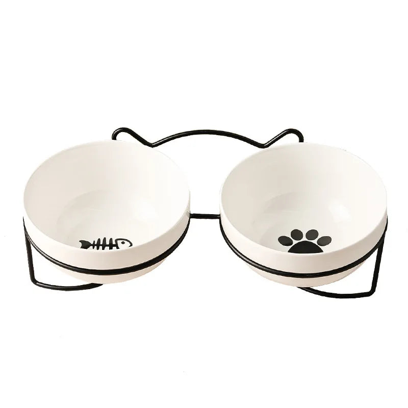 1-3 uds protección Cervical creativa suministros para mascotas tazón doble de cerámica para gatos tazón de cerámica para gatos tazón de comida tazón de comida para perros agua potable tazón de comida