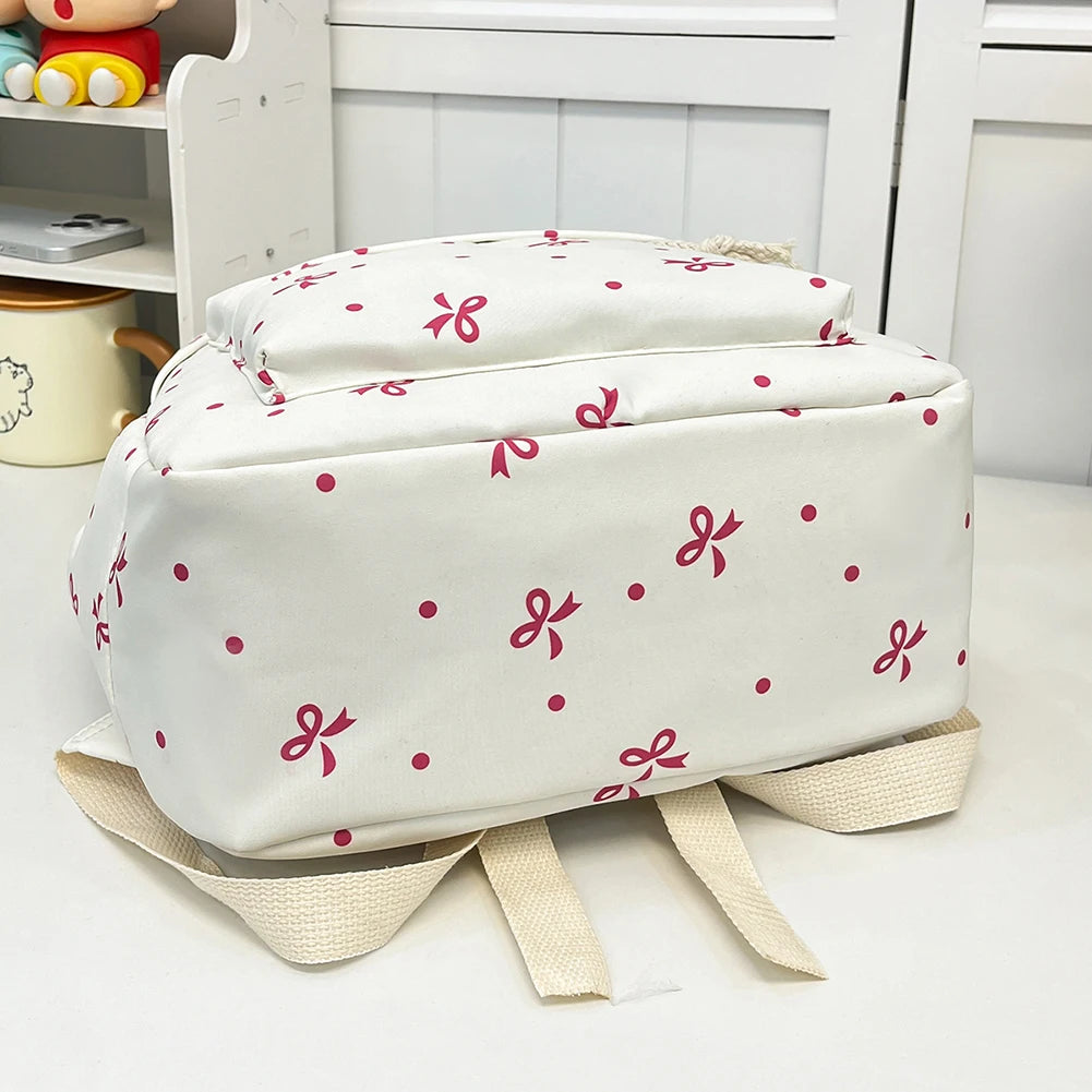 Mochila escolar universitaria con pajarita, 3 uds., con fiambrera, estuche para lápices, mochilas bonitas para niñas, conjunto de mochila escolar para chicas adolescentes