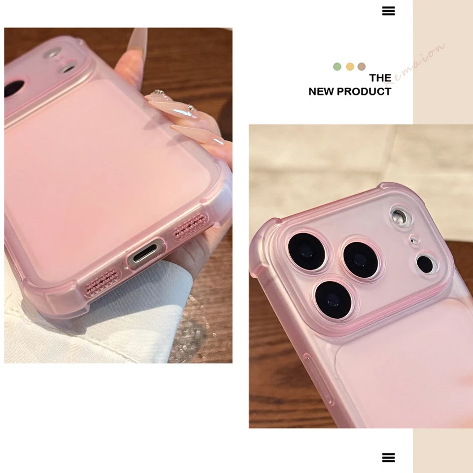 Bonita funda de teléfono transparente mate para iPhone 17 Air 16E 14 15 16 11 12 13 Pro Max Plus X XS MAX XR, funda protectora a prueba de golpes