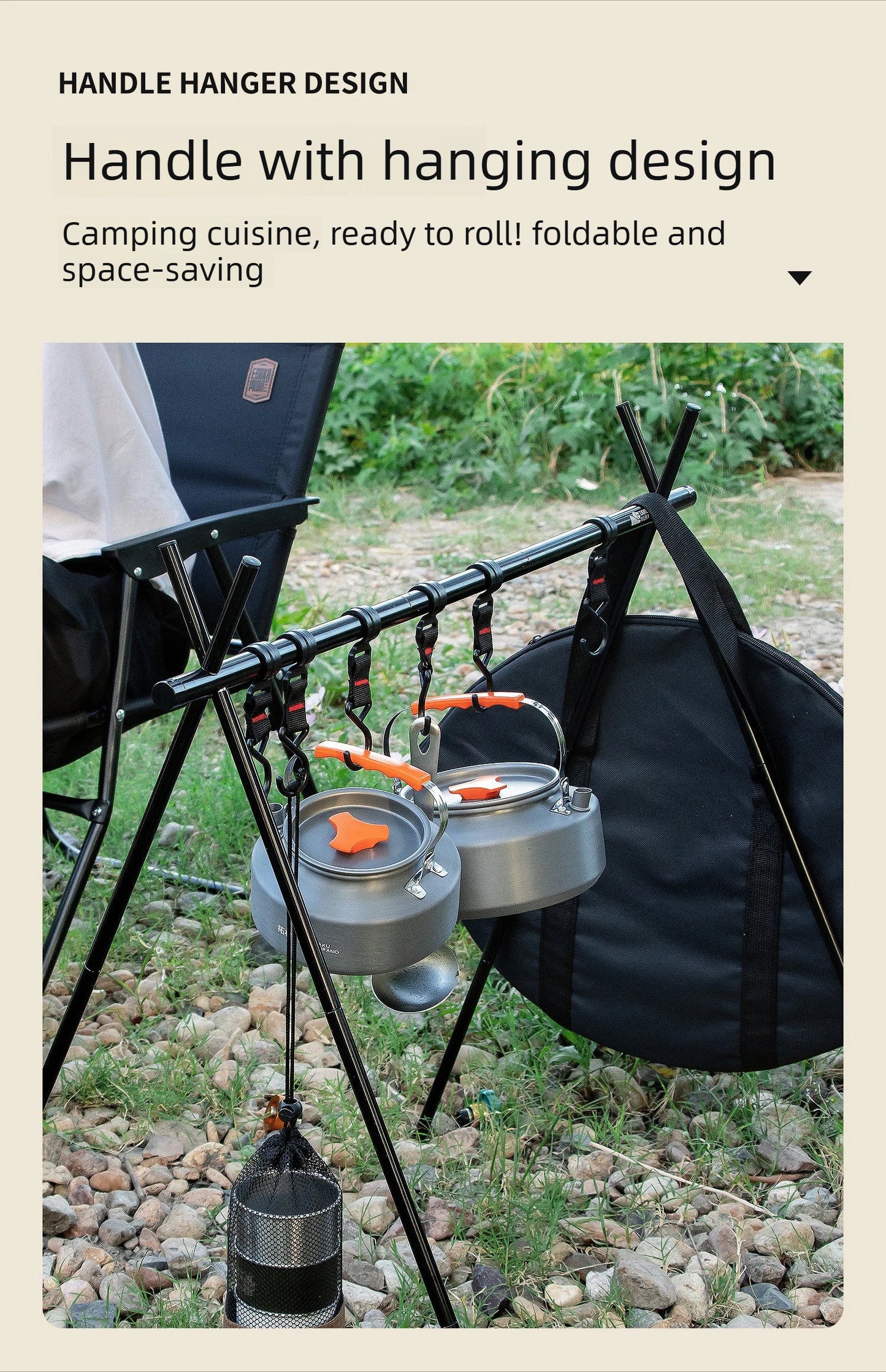 Juego de utensilios de cocina para acampar, juego de utensilios de cocina ultraligeros de aluminio, juego de utensilios de cocina portátiles para viaje con bolsa de almacenamiento