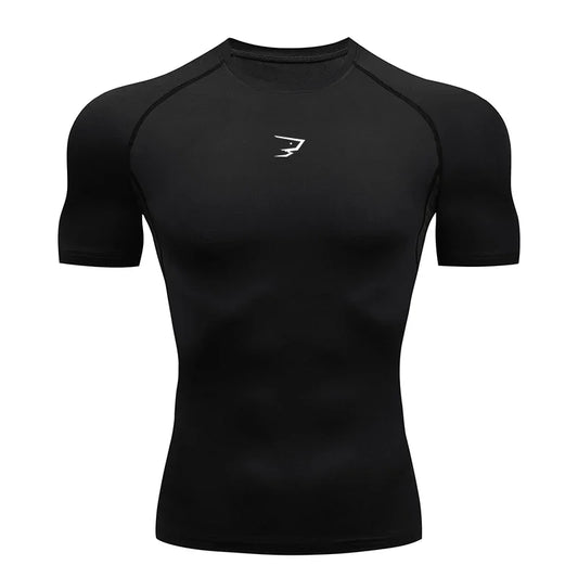 Herren-Kompressions-Laufshirt, Kurzarm-Sportshirts, Gym-Sport-T-Shirts, Herren-Lauf-Trainingsanzug, Herren-Sport-Tops
