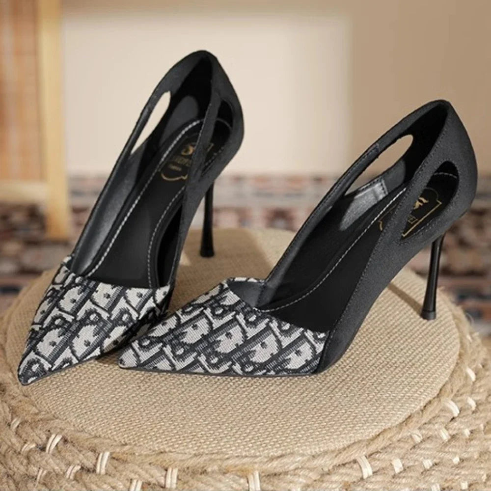 Sandalias bordadas a la moda para mujer, tacón puntiagudo, verano 2021, tacones altos de lujo, zapatos de mujer, Sandalias altas informales poco profundas