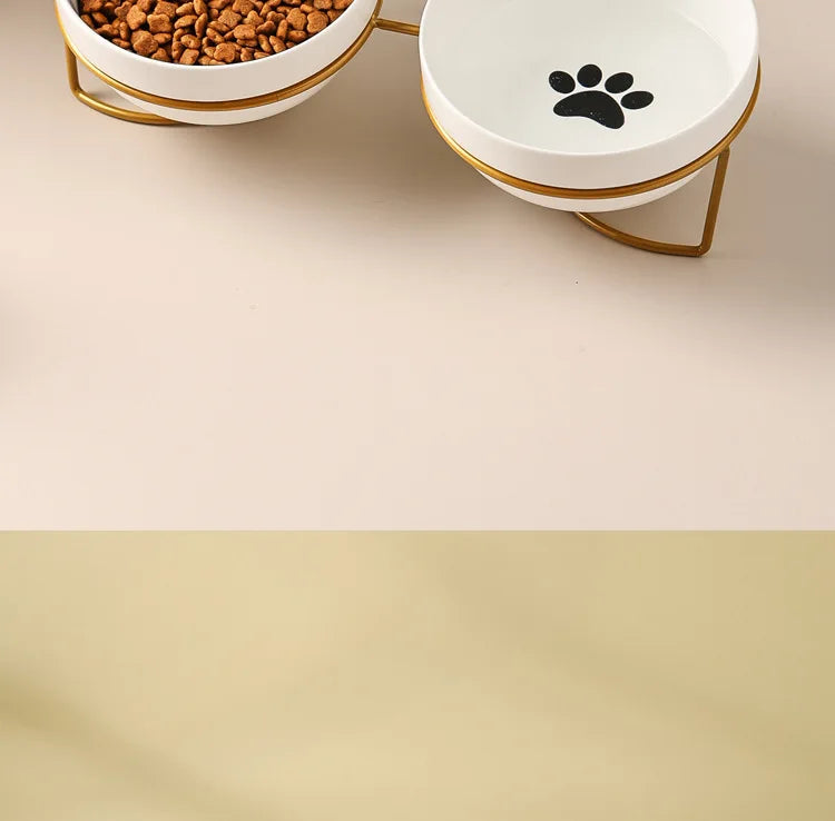 1-3 uds protección Cervical creativa suministros para mascotas tazón doble de cerámica para gatos tazón de cerámica para gatos tazón de comida tazón de comida para perros agua potable tazón de comida