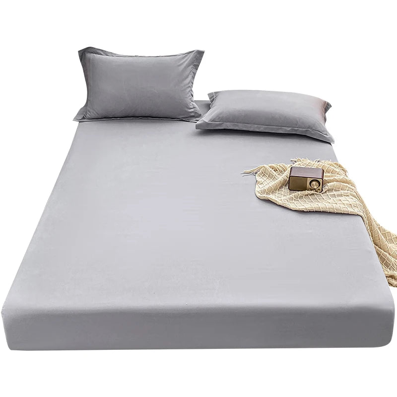 Sábana bajera cepillada de color sólido de primera calidad, tejido de satén ultrasuave para noches acogedoras: ropa de cama hipoalergénica y de fácil cuidado