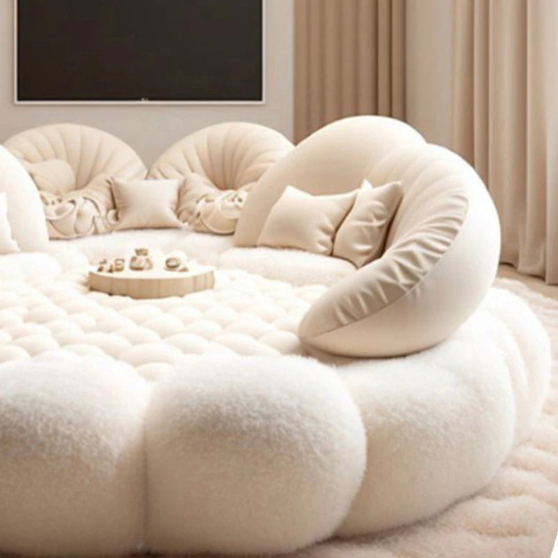Estructura de Cama suave de estética redonda, dormitorio principal completo europeo, Hotel, crear Cama King Size, muebles modernos de moda