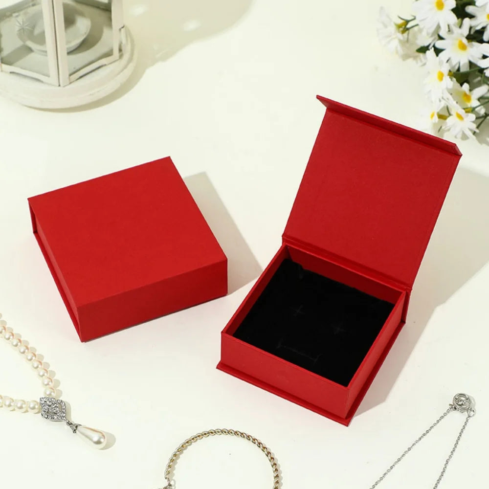 Caja de joyería tipo libro con tapa, anillo, pendientes, collar, colgante, estuche organizador, caja de embalaje de regalo de boda para el Día de San Valentín 2026