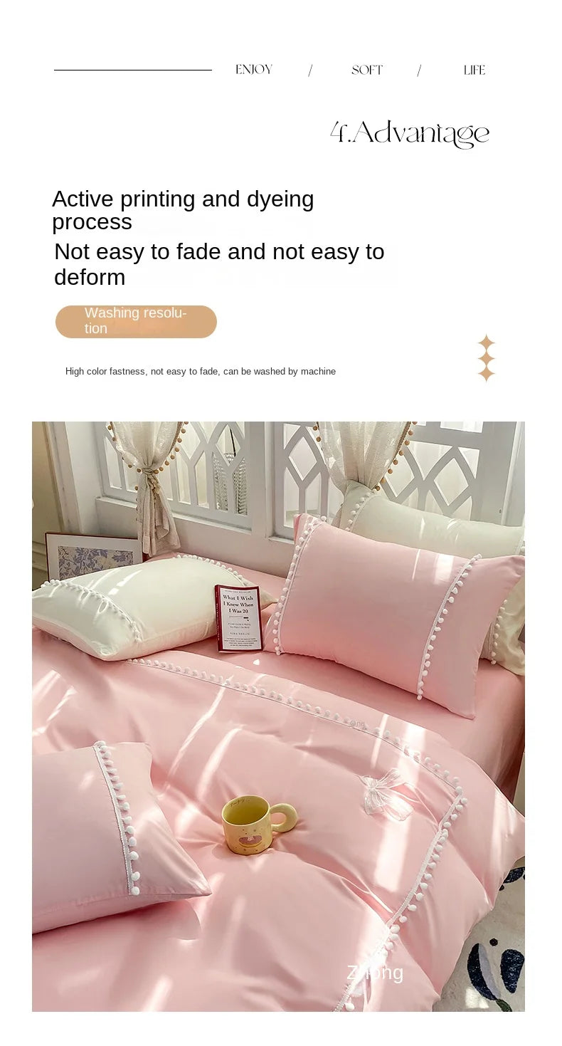 Funda de edredón de bola de vellón grueso, juego de cuatro piezas suave y cómodo, 180x220, 220x240, ropa de cama de varios tamaños, nuevo estilo