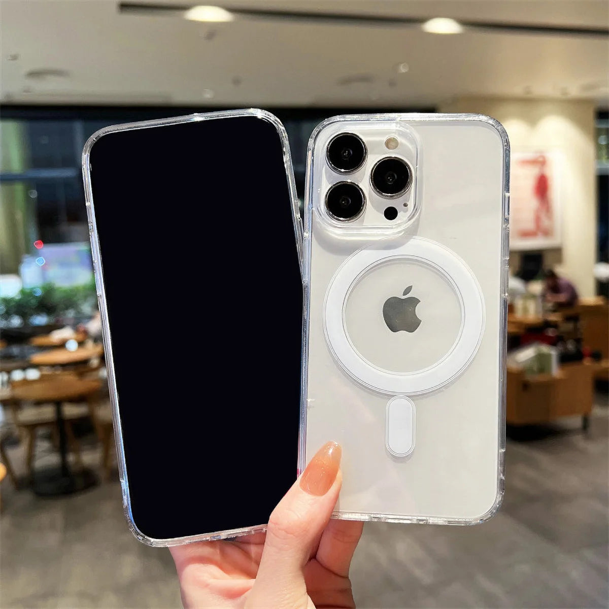 Funda de teléfono magnética transparente para iPhone 17 Pro Max 16 13 11 15 14 12 17 Air 17Promax Funda de silicona suave a prueba de golpes
