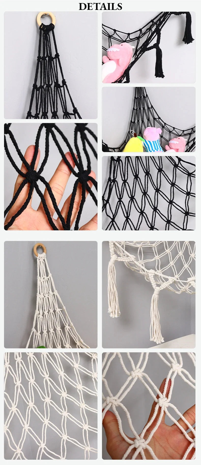 Hammock Net Toys Storage Boho Decor Children Room Toys Stuffed Animals Toys Hammock Net Organize Bohemia Soft Storage Swing