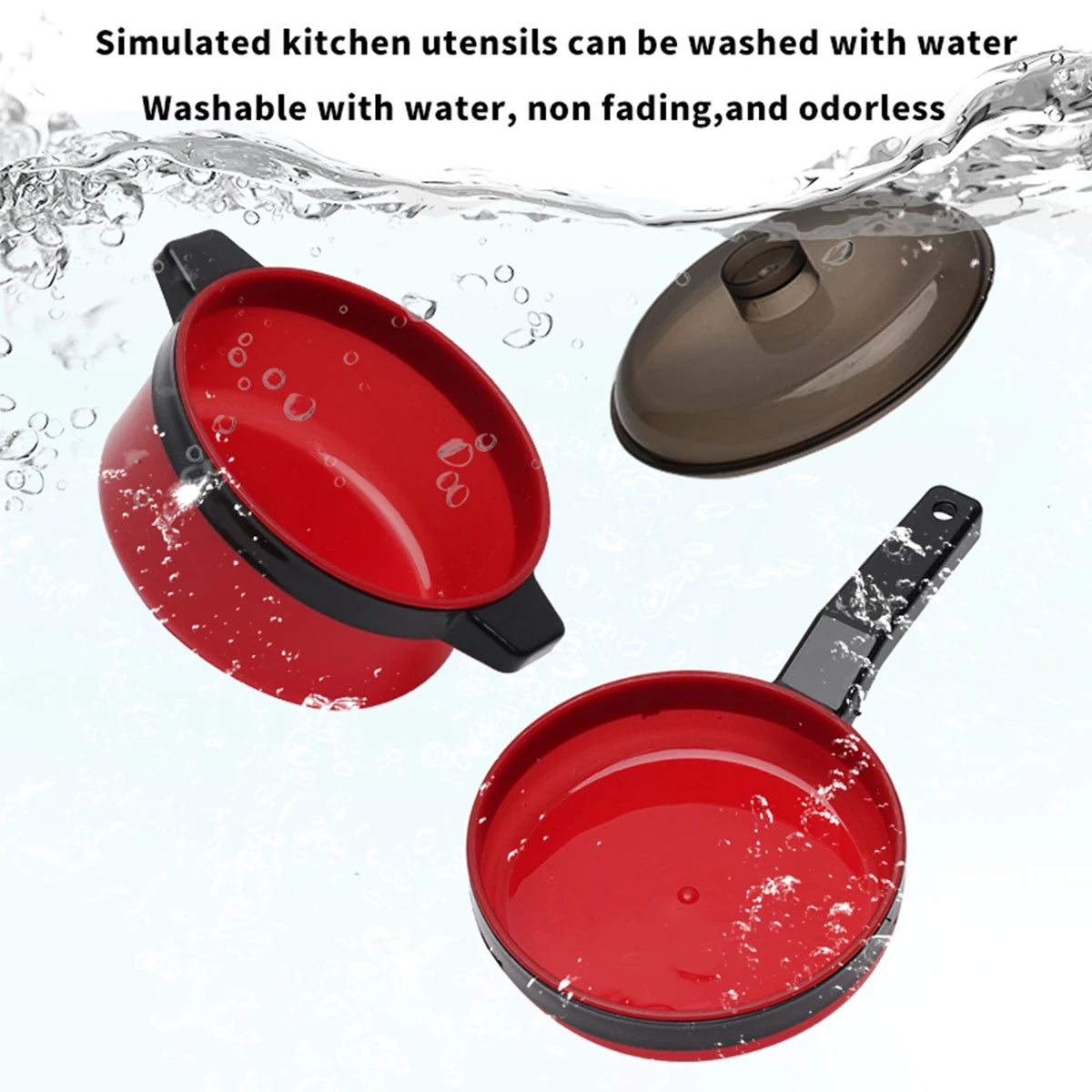 Juego de cocina educativo para niños: utensilios de cocina para juego de imitación con cocina de inducción simulada, juguetes de cocina y corte para niños