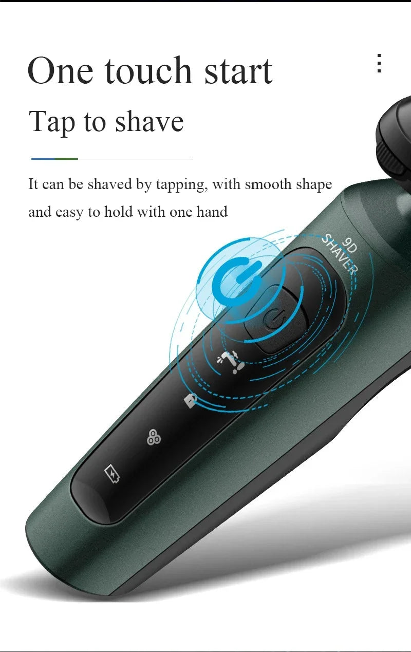 Afeitadoras eléctricas para hombres, maquinilla de afeitar eléctrica resistente al agua, uso en seco y húmedo, máquina de afeitar rotativa con batería recargable