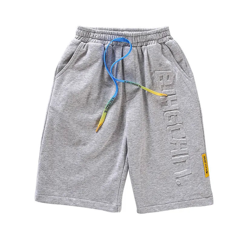 Pantalones cortos deportivos de algodón para niños, hasta la rodilla pantalón de chándal, talla 5, 6, 7, 8, 10, 12, 13, 14 años, gran oferta, Verano