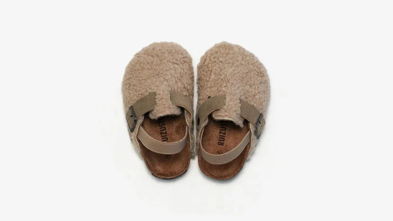 Sandalias de corcho para niños y niñas, zapatos de exterior de sandalias cálidas, calzado para preandador, otoño e invierno, novedad
