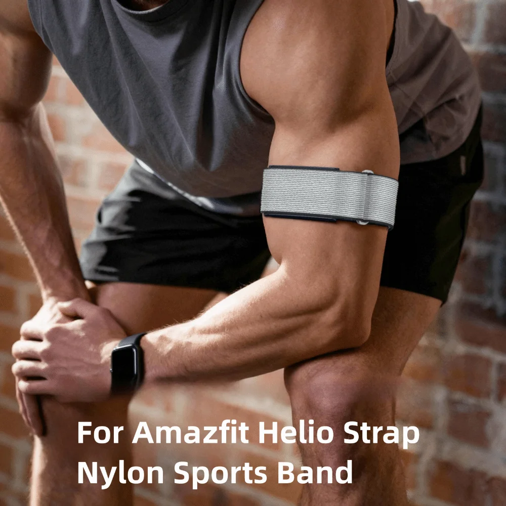 Banda deportiva de nailon, banda para bíceps, diseño de bucle, correa de seguimiento de Fitness transpirable, banda ajustable para brazo/carril para correa de Helio Amazfit