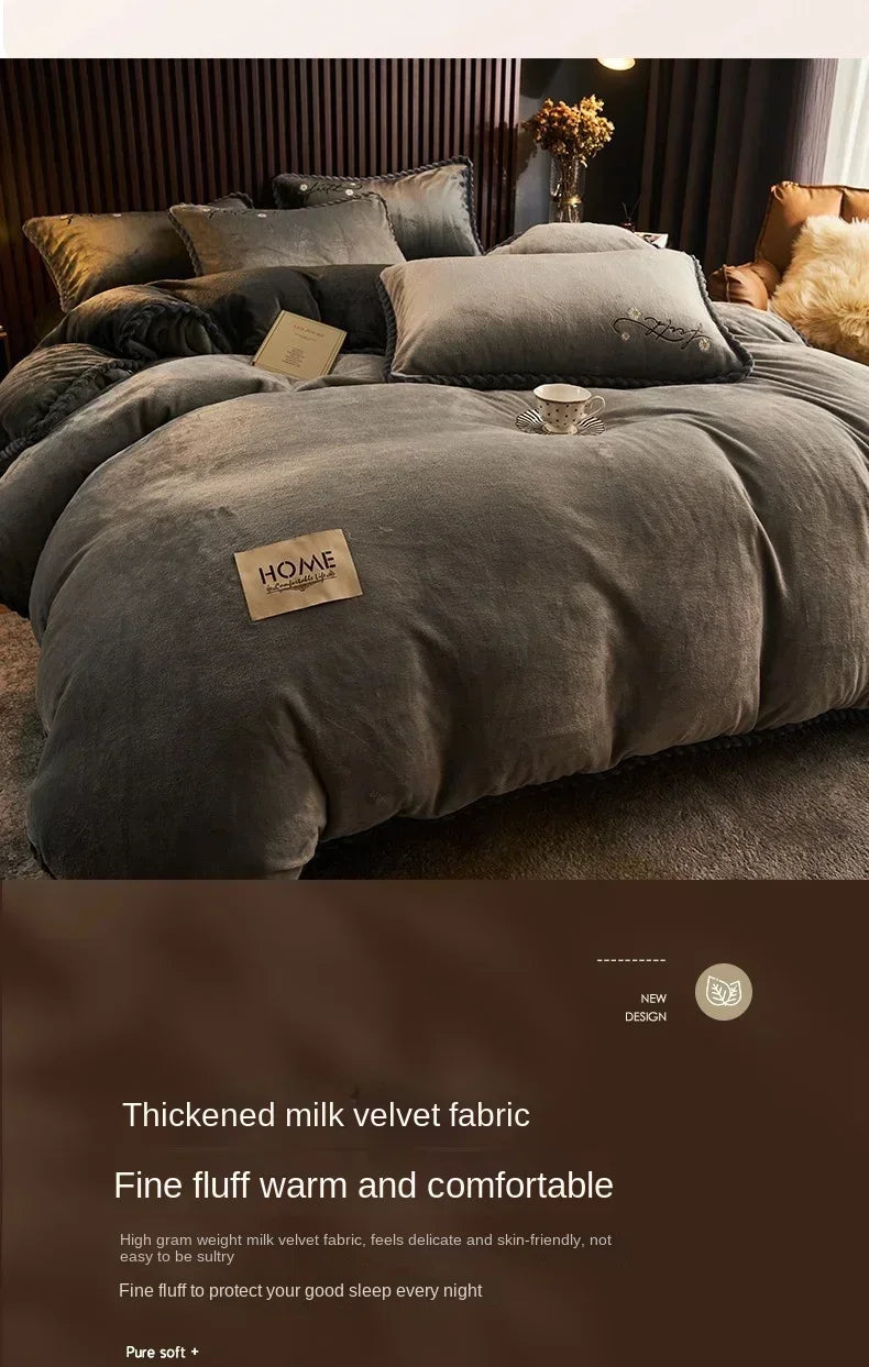 Funda nórdica de felpa para cama de pareja, colchas para cama individual, doble, Queen, King, Velvect, cálida y suave, nórdica, para invierno