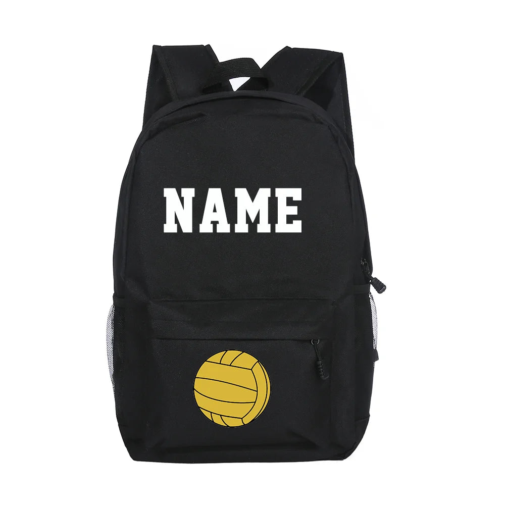 Mochila escolar personalizada para niños, bolso de fútbol y baloncesto con estampado de nombre, mochila para estudiantes, bolsas para ordenador portátil para adolescentes, regalo para regreso a la escuela