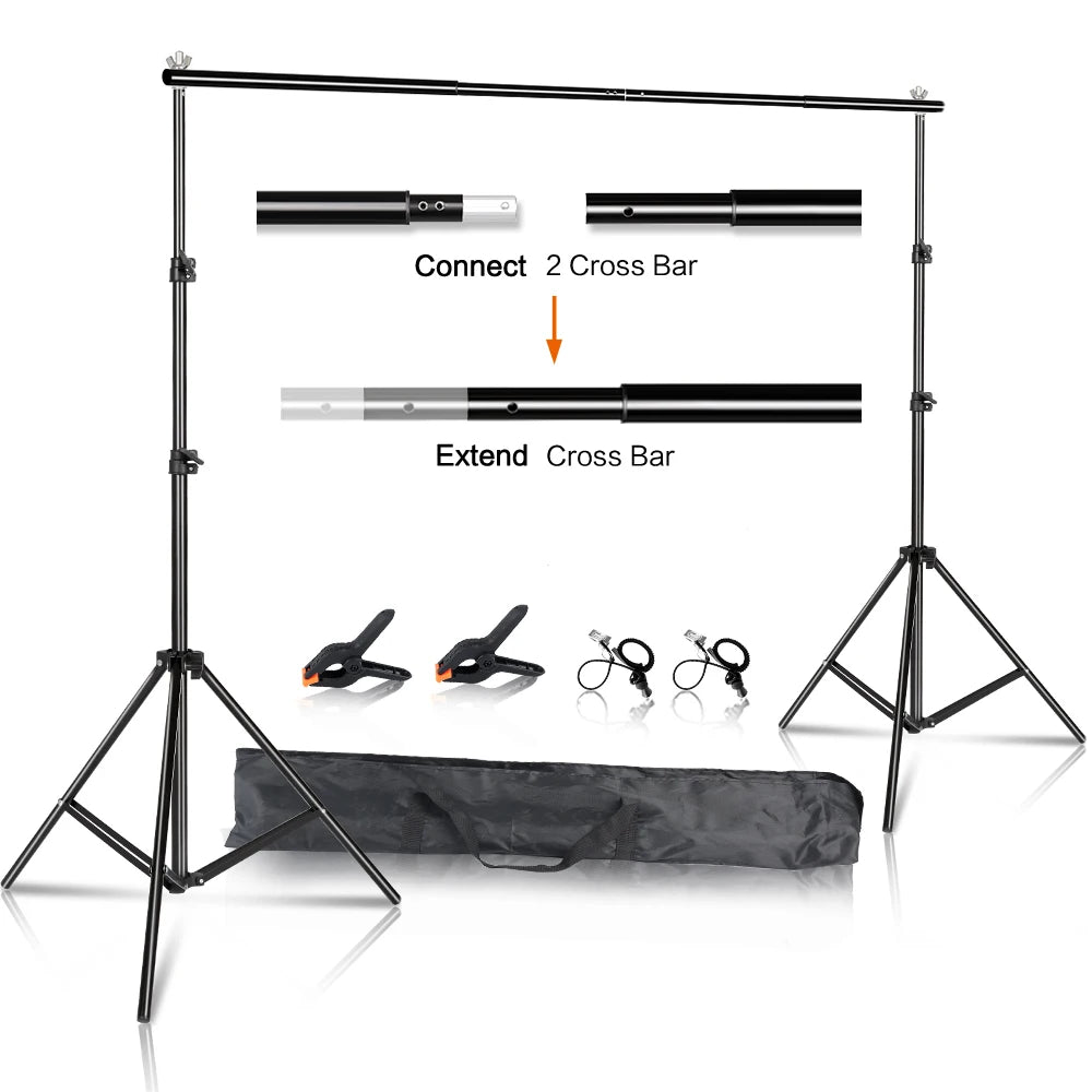 Kit de soporte para fondo fotográfico SH con sistema de soporte ajustable, fondos para estudio fotográfico, marco de pantalla verde Chromakey
