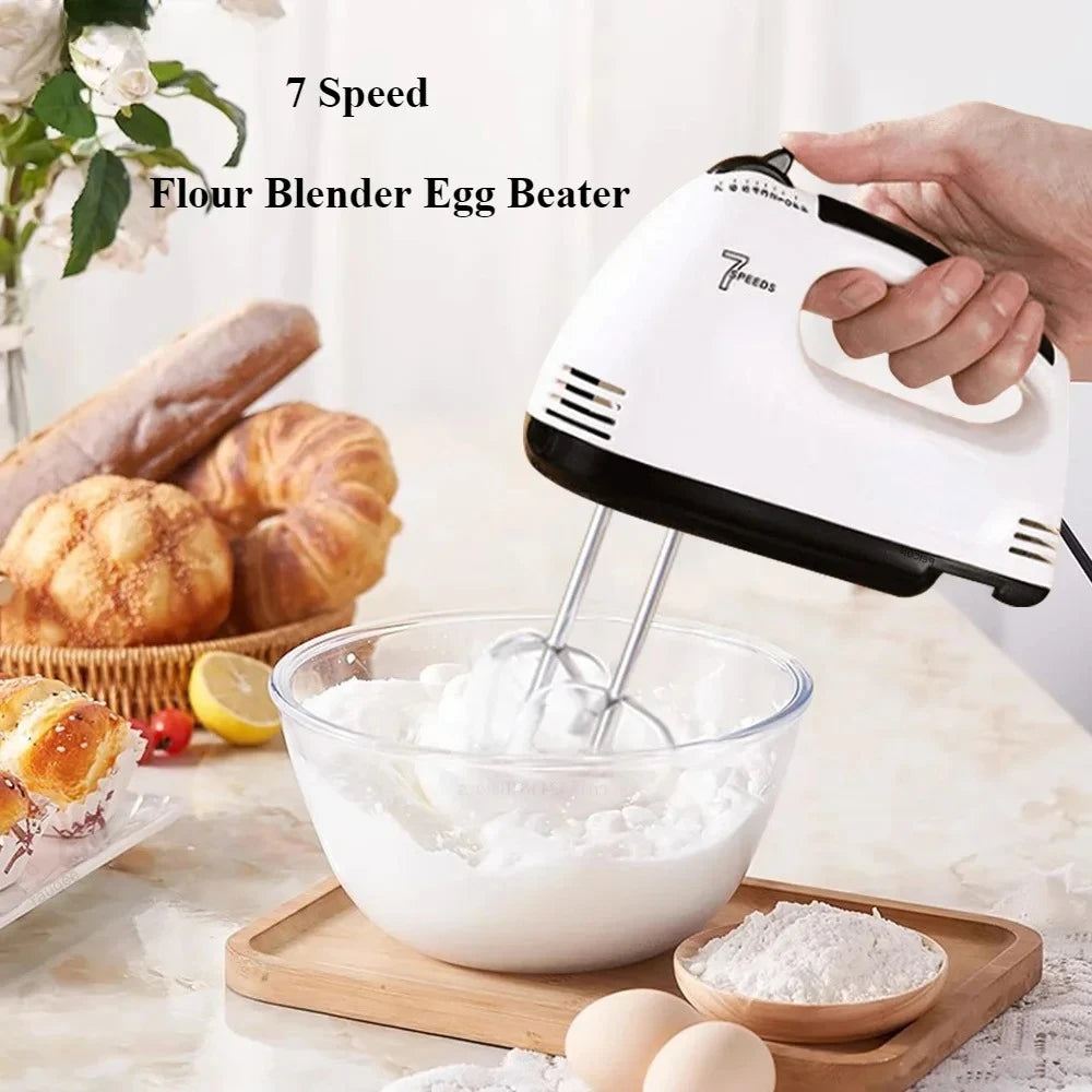 7-Speed Electric Hand Mixer Automatic Blender for Cream, Egg, Cake, Dough - Versatile Kitchen Mixing Appliance Tool