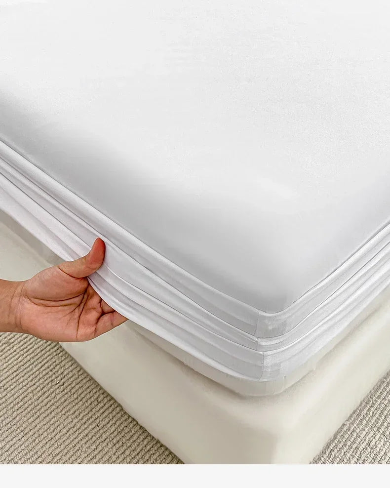 Sábana bajera cepillada de color sólido de primera calidad, tejido de satén ultrasuave para noches acogedoras: ropa de cama hipoalergénica y de fácil cuidado